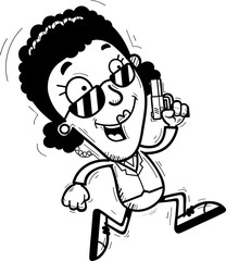 Cartoon Black Agent Running