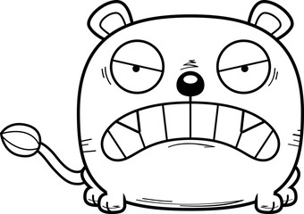 Cartoon Angry Lioness Cub