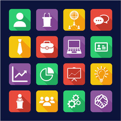 Business Meeting Icons Flat Design