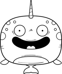 Smiling Cartoon Narwhal © corythoman