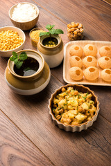 Pani Puri OR Golgappa is a popular Indian Chat menu, selective focus