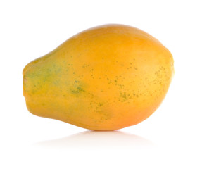 Papaya fruits isolated on white background.