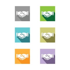 Handshake flat icon set