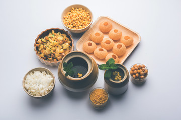 Pani Puri OR Golgappa is a popular Indian Chat menu, selective focus © Arundhati