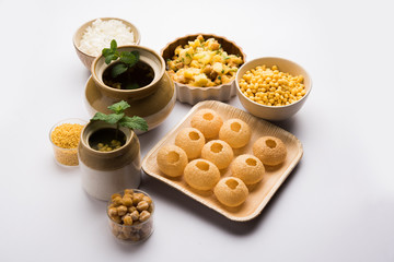 Pani Puri OR Golgappa is a popular Indian Chat menu, selective focus