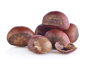 chestnuts isolated on white background
