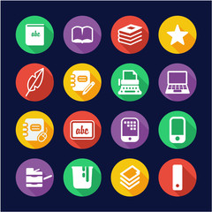 Book Publishing Icons Flat Design Circle