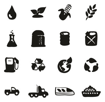 Bio Fuel Icons Freehand Fill