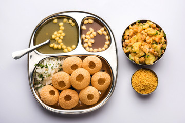 Pani Puri OR Golgappa is a popular Indian Chat menu, selective focus © Arundhati