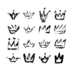 Hand drawn crown logo collection
