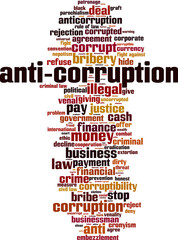 Obraz premium Anti-corruption word cloud