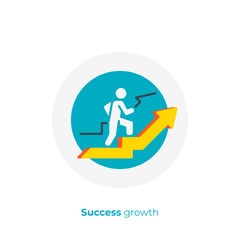 flat art stick walk up. Business growth. Scalable vector icon in modern cartoon style. flat elements vector illustration.