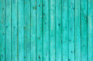 Wooden textured background of bright blue boards