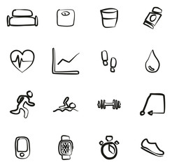 Activity Tracker Icons Freehand