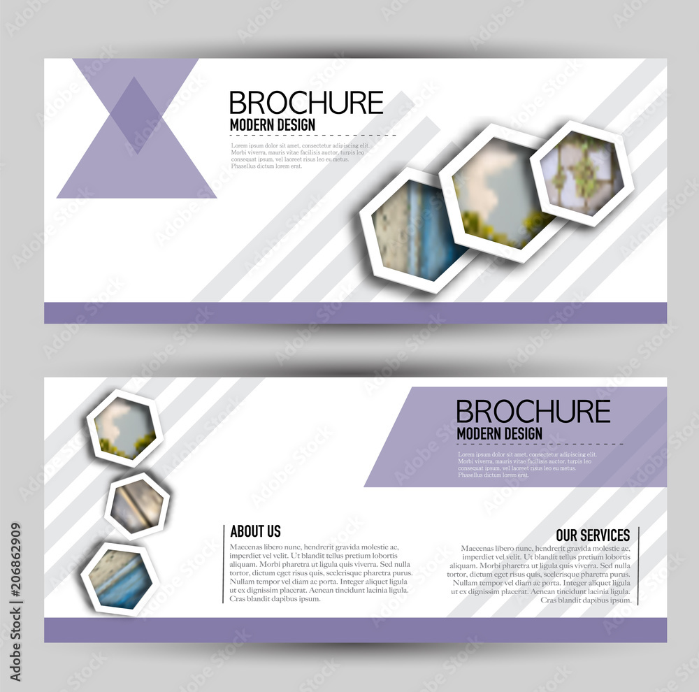 Canvas Prints set of banners for web and advertisement print out. horizontal flyer handout design. purple color. v