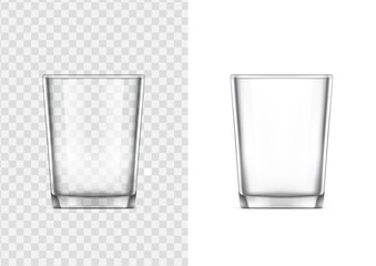 realistic glass cup. Transparent glassware
