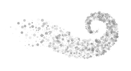 Snowflakes twisted in vortex