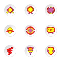 Label icons set. Cartoon illustration of 9 label vector icons for web