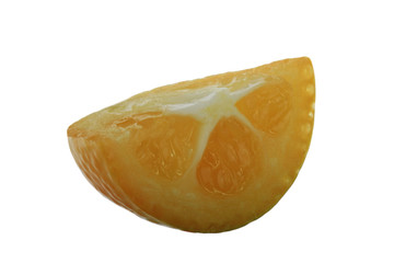 slice of kumquat isolated on white background