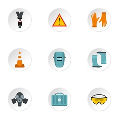 Construction icons set. Flat illustration of 9 construction vector icons for web