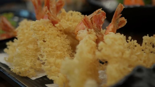 Ebi Tempura. Crunchy Deep fried shrimps in Japanese Cuisine style