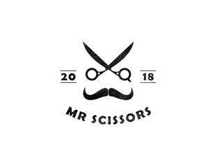 Vector vintage barber shop logo