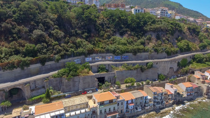 Fototapeta na wymiar Aerial view of Scilla with Chianalea homes