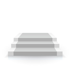 White stair. front view. 3D Staircase for interior illustration. Vector