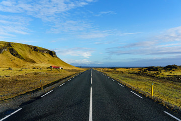 Right down the middle. Iceland's Ring Road in Fall. 