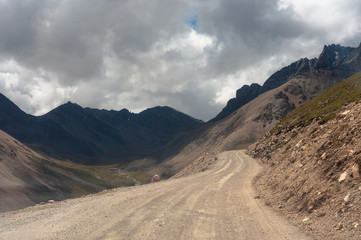 A road through the Tibetan Himalayas