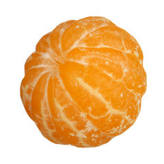 shelled tangerine isolated on white background