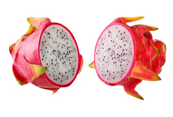 slice of pitahaya isolated on white background