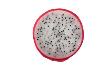 slice of pitahaya isolated on white background