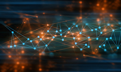 ai brain system data connecting to analysis , light internet social network background, illustration of global web with link to electric information, cyber with group of security, hacker online to net