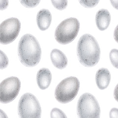 Speckled eggs watercolor seamless pattern