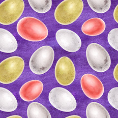 Easter eggs watercolor seamless pattern
