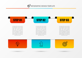 Fototapeta premium Infographic design template. Business concept with 3 steps