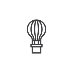 Hot air balloon outline icon. linear style sign for mobile concept and web design. Flight Basket simple line vector icon. Symbol, logo illustration. Pixel perfect vector graphics