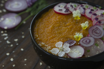 Bowl of vegetables cream-soup for good health