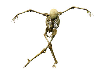 3D Rendering Human Skeleton on White