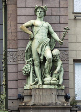 Statue of Mercury in the front of Eliseyev Emporium, Saint Petersburg