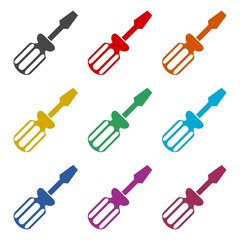 Screwdriver vector icon, color icons set