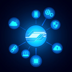 Technology icons , connection concept