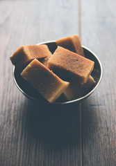 Mysore pak or Mysuru Paaka is south indian cake like sweet