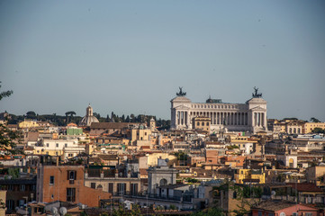 Obraz premium View of the Altare della Patria, a monument built in honor of king Victor Emmanuel in Rome, the incredible city of the Ancient Era, known as 