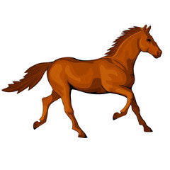Fototapeta na wymiar Figure of a trotting horse