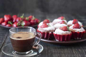 cupcakes on a wooden table