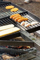 Barbecue over a fire