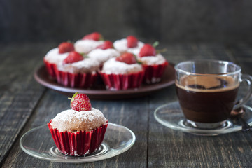 cupcakes on a wooden table