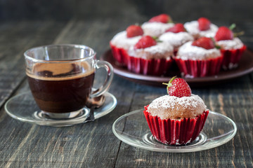 cupcakes on a wooden table